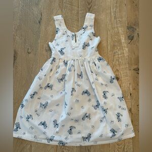 Little Girls April Cornell Cream and Blue Floral Dress 5/6
